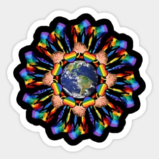 together pride power mandala Sticker